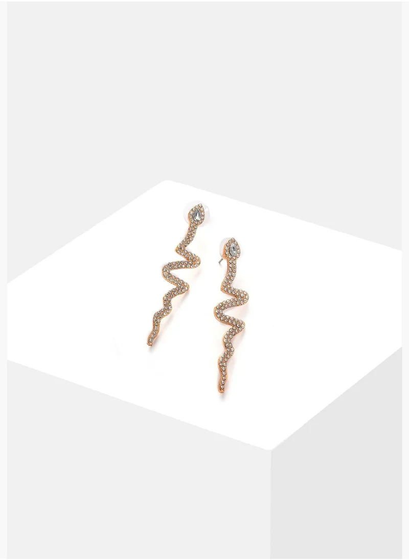 SOHI Silver Plated Designer Stone Drop Earring