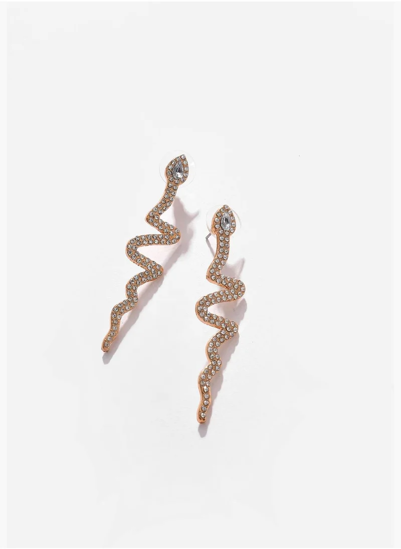 SOHI Silver Plated Designer Stone Drop Earring