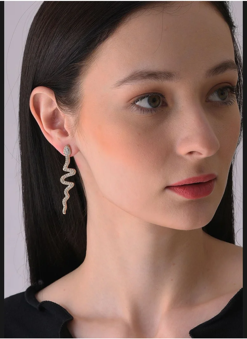 SOHI Silver Plated Designer Stone Drop Earring