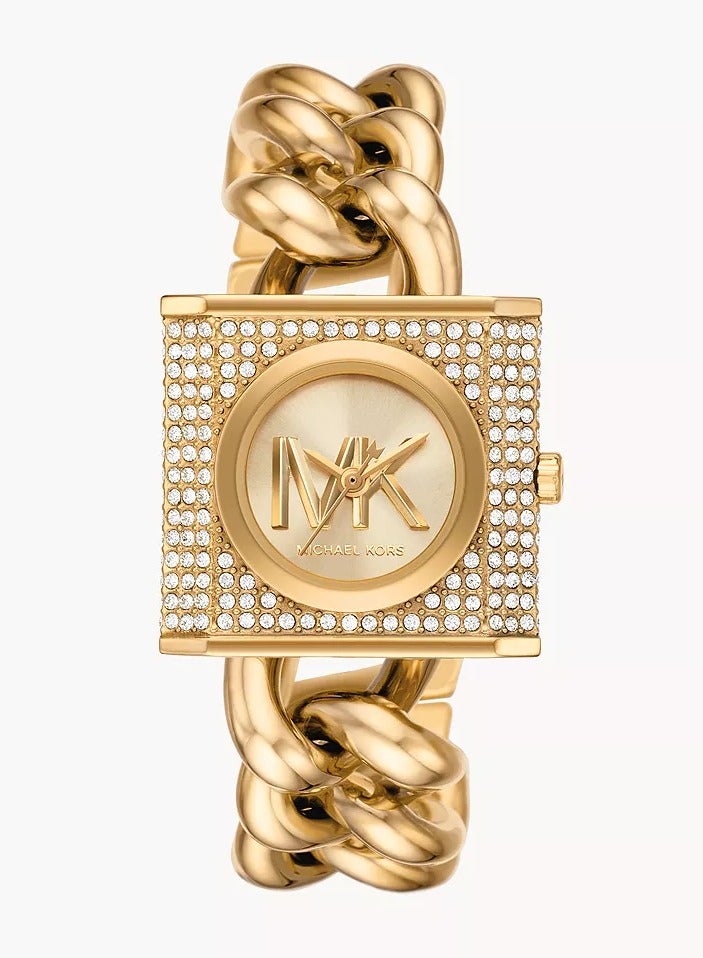 ام كي ساعة MK Chain Lock بثلاثة عقارب من الفولاذ المقاوم للصدأ باللون الذهبي - MK4711 - Image 1