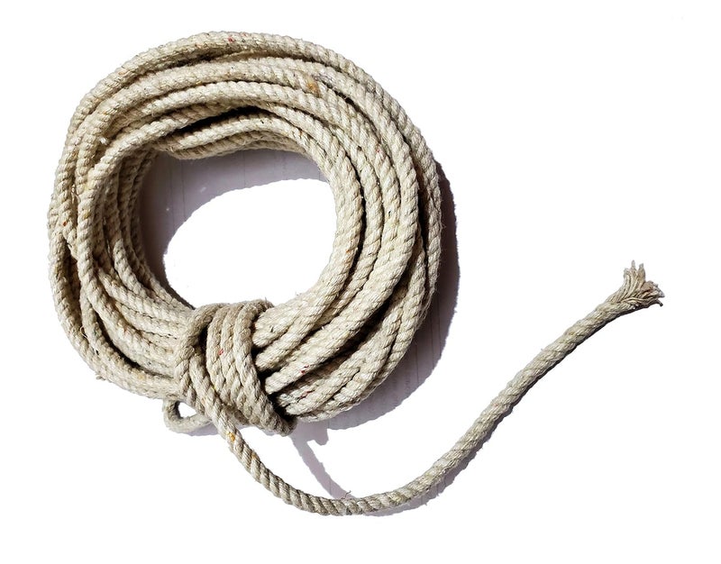 Pure Source India Cloth Line Cotton Rope Braided for Drying Clothes 5 Mtr Natural White - Image 1