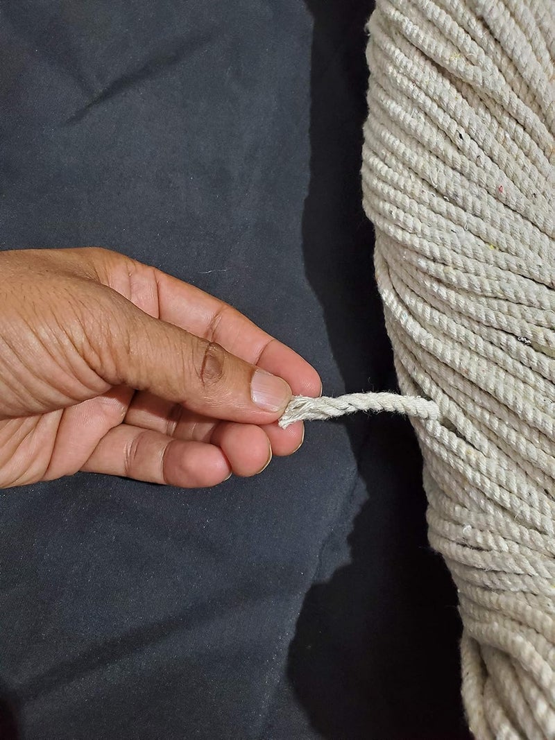 Pure Source India Cloth Line Cotton Rope Braided for Drying Clothes 5 Mtr Natural White - Image 4