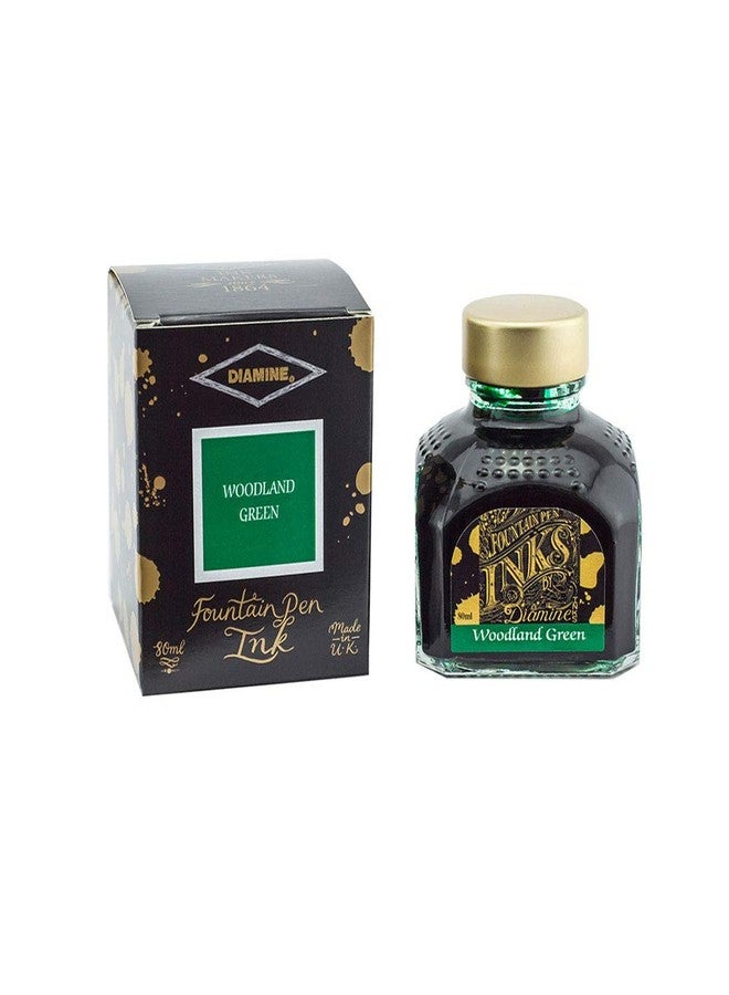 Diamine Woodland Green Ink – 80ml Bottle - Image 1