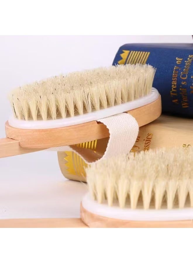 Generic valueable 1 Dry Exfoliating Body Brush - Practical Design with Wooden Handle - Suitable for Massage and Skin Cleansing - For Daily Home Use - Image 4