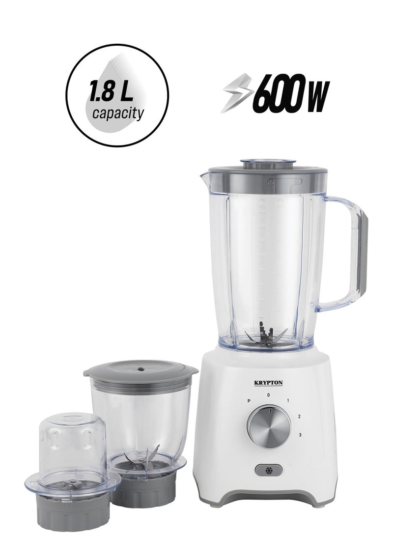 كريبتون خلاط 3 سرعات 3 في 1 1.8 L 600 W KNB6029 شفاف/أبيض/أصفر - Image 1