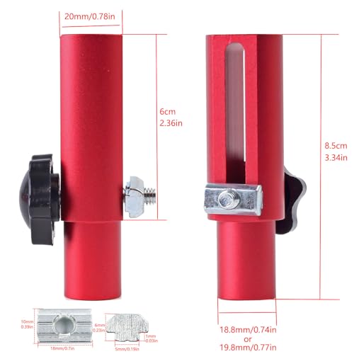 JCFANTS 2 Pack TTrack Hold Down Clamp T Track Clamps for Woodworking Double Cut Profile Universal TTrack System for Woodworking and Clamps Red - Image 3