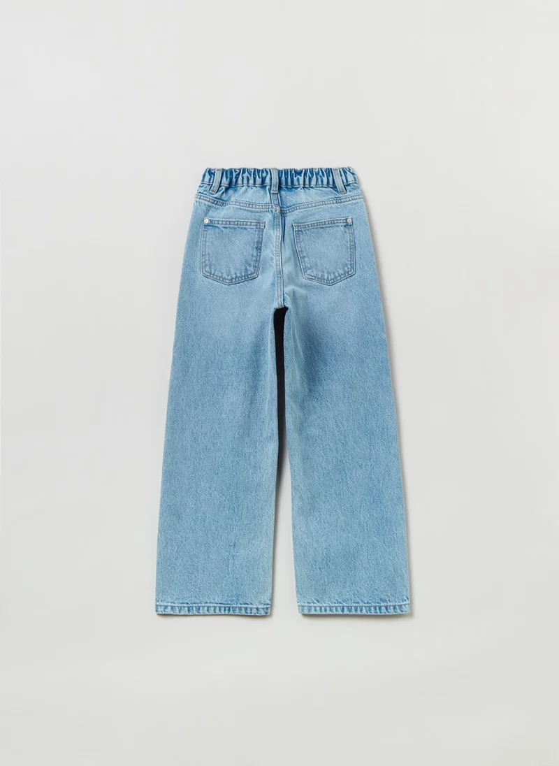 او في اس Culotte jeans with five pockets