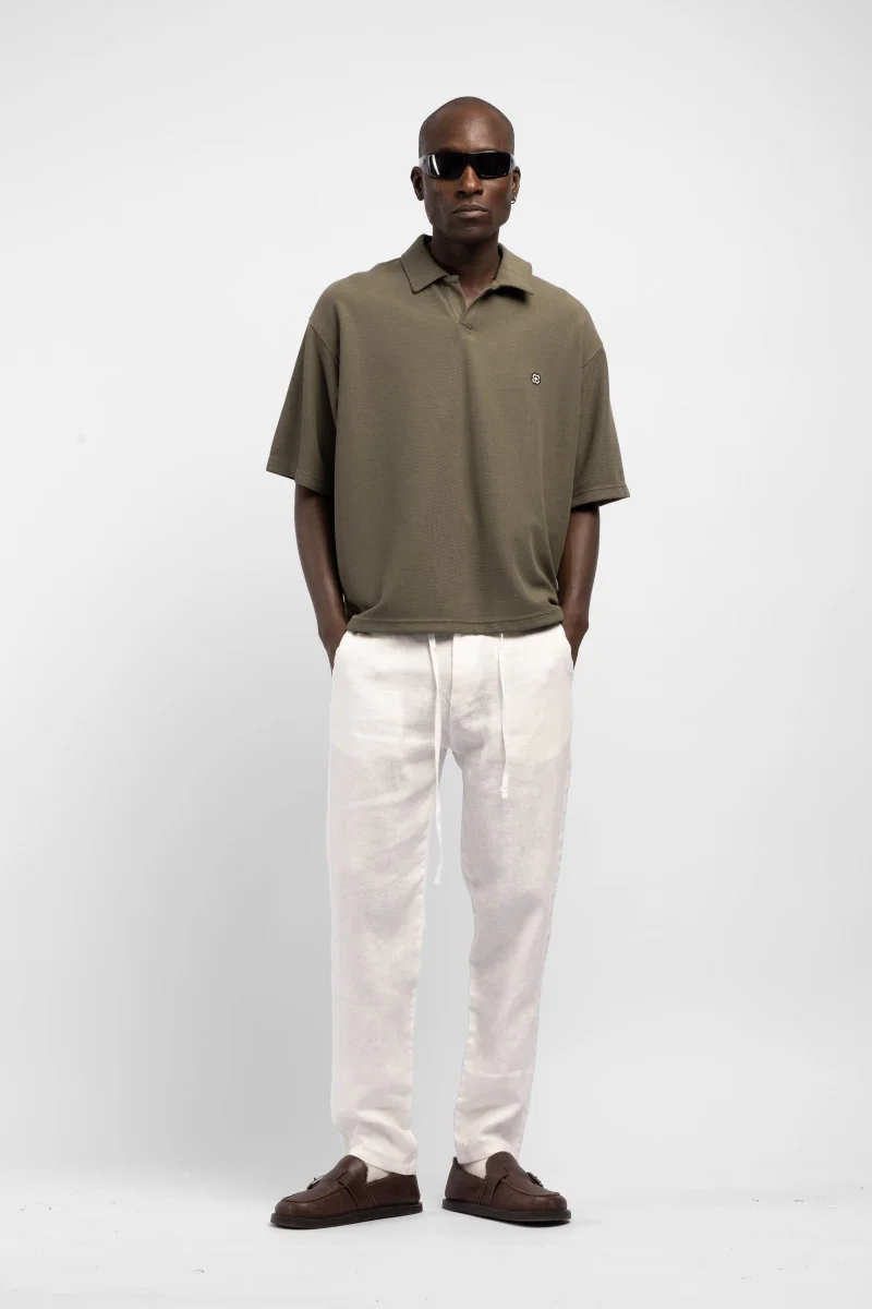 Catch Minimalist Embroidered Polo Collar T-Shirt