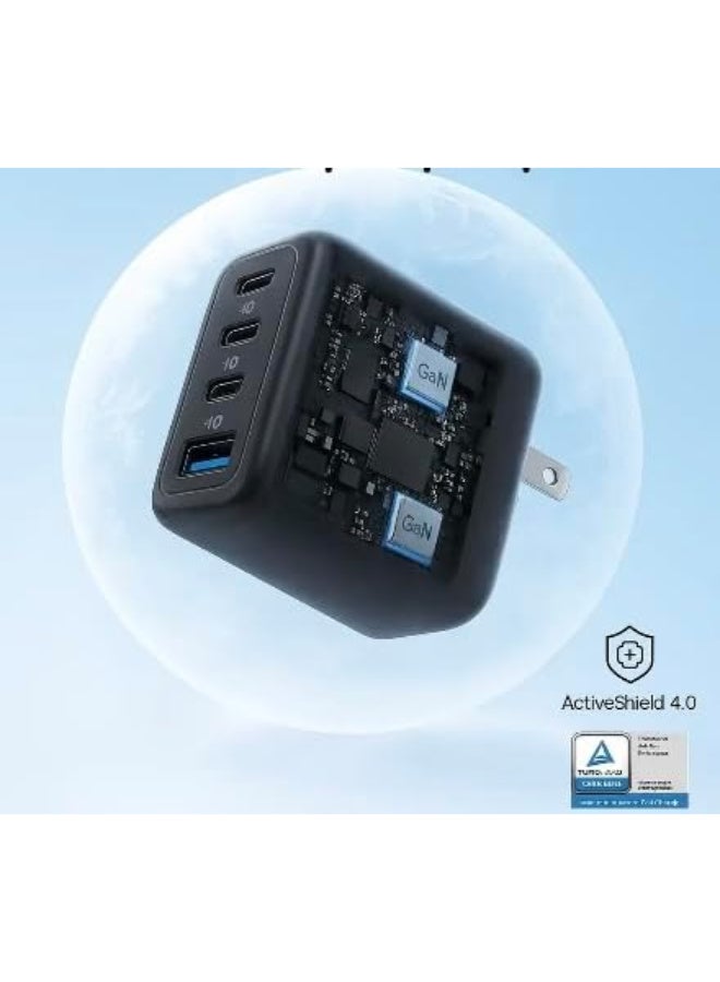 Anker Zolo 70W Charger 4-Port A121C Fast charger Gan Technology and Compact for MacBook, iPad, iPhone 17/iPhone Series, Galaxy S26/S25 (Black) - Image 4