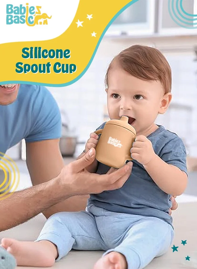 Babies Basic Stage 1 Silicone Spout Cup With Handles For Babies - Blush