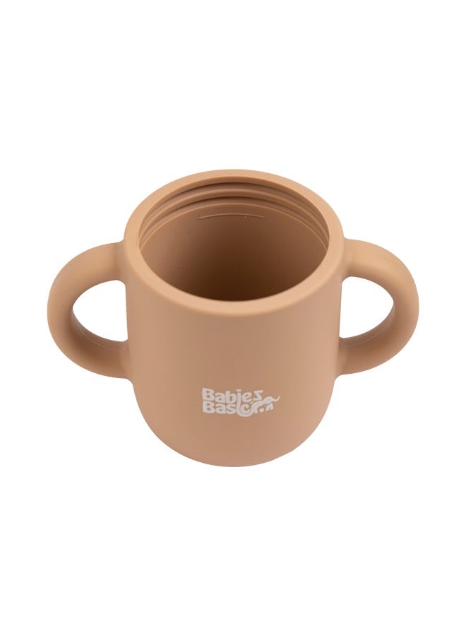 بابيز_بيسك كوب سيليكون للأطفال الأساسيين من المرحلة الأولى مع فوهة ومقابض للأطفال - لون وردي خفيف - Image 5