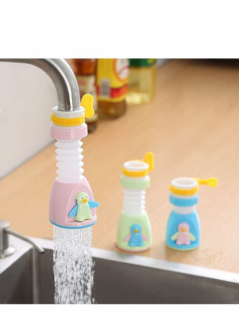 Y&D 360 Degrees Rotatable and Stretchable Anti-Splash Kitchen Sink Faucet Aerator Adjustable Water Saving Tap Long Spray Head (3PC blue+green+pink)  - Image 2