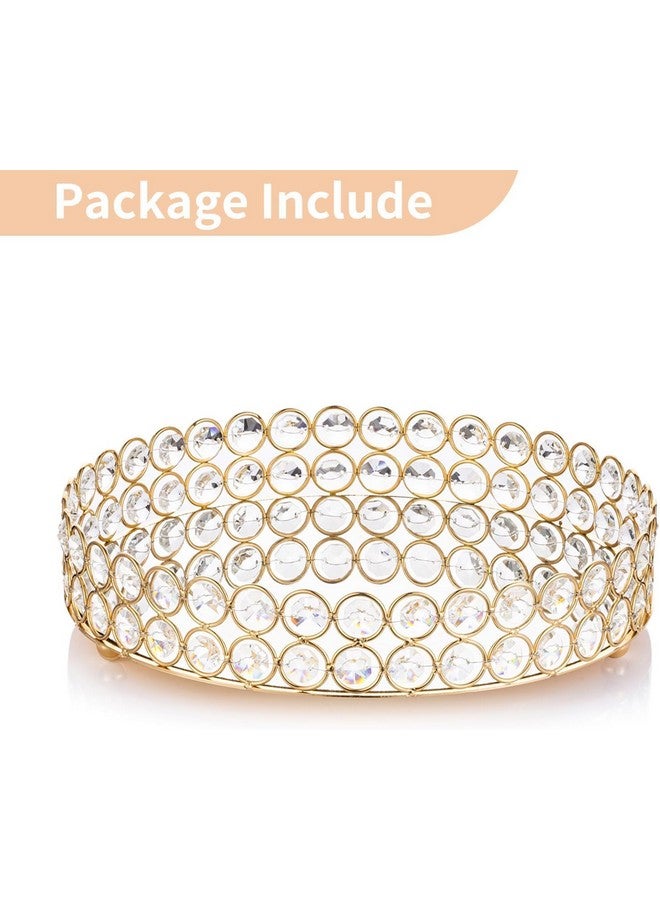 CentraLit صينية تقديم ذهبية مزخرفة بمرآة كريستالية للطاولة - Image 3