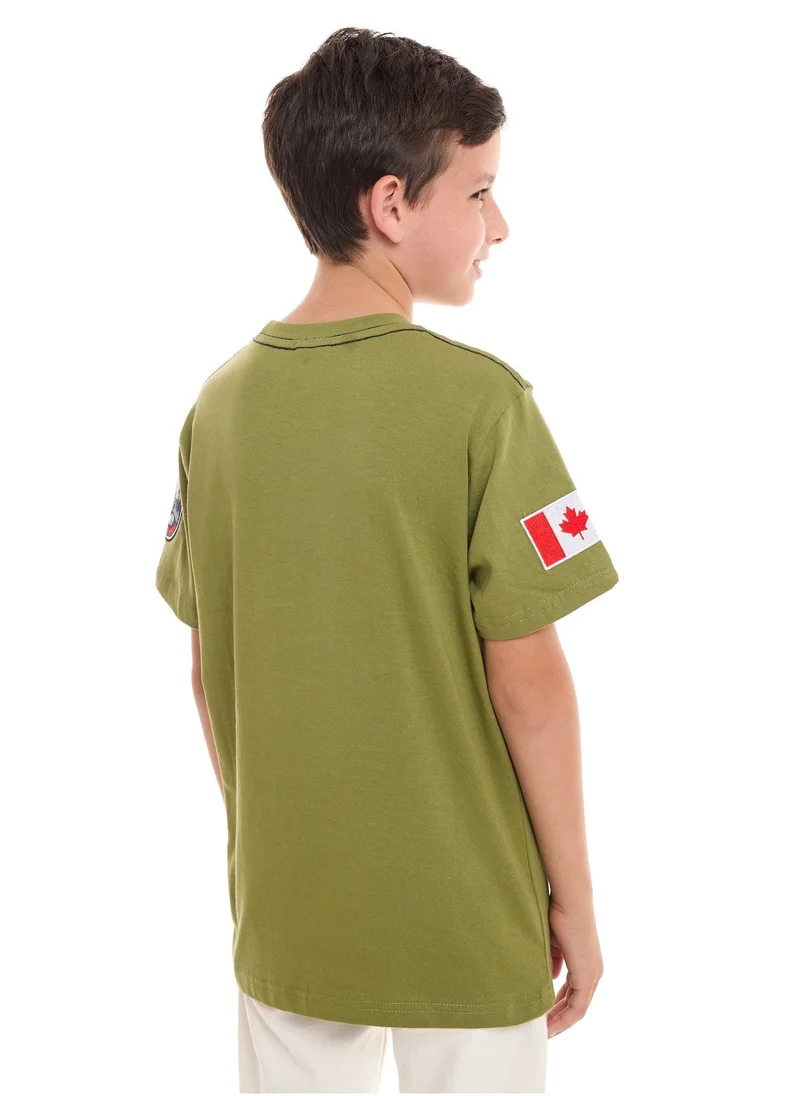 Victor And Jane  BOYS Short Sleeve Summer T-shirt - Olive for Men | Best Price UAE
