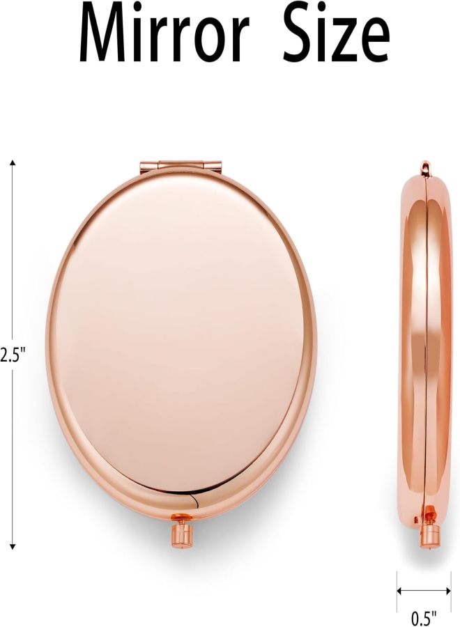 18-piece pack Compact mirror, pocket travel makeup mirror for bag, round metal case, 2-sided 1X/2X magnification, portable, foldable, handheld, rose gold, - Image 3