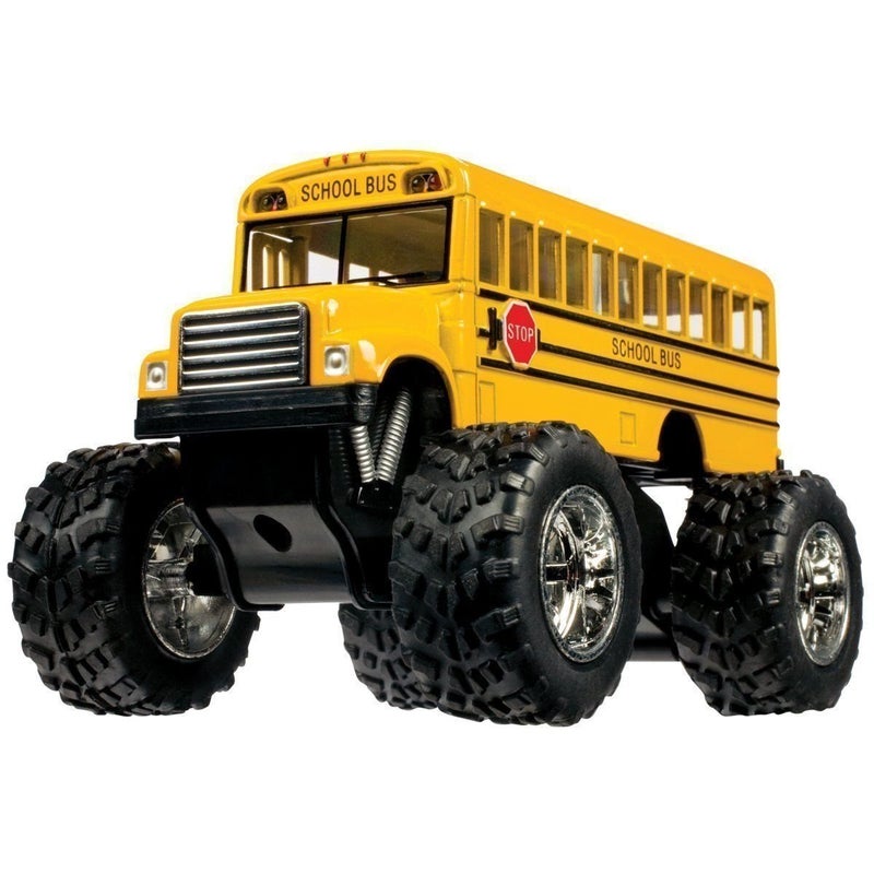 KinsFun 5 Monster School Bus Die Cast Metal Model Pullback Action Toy Monster Truck - Image 2