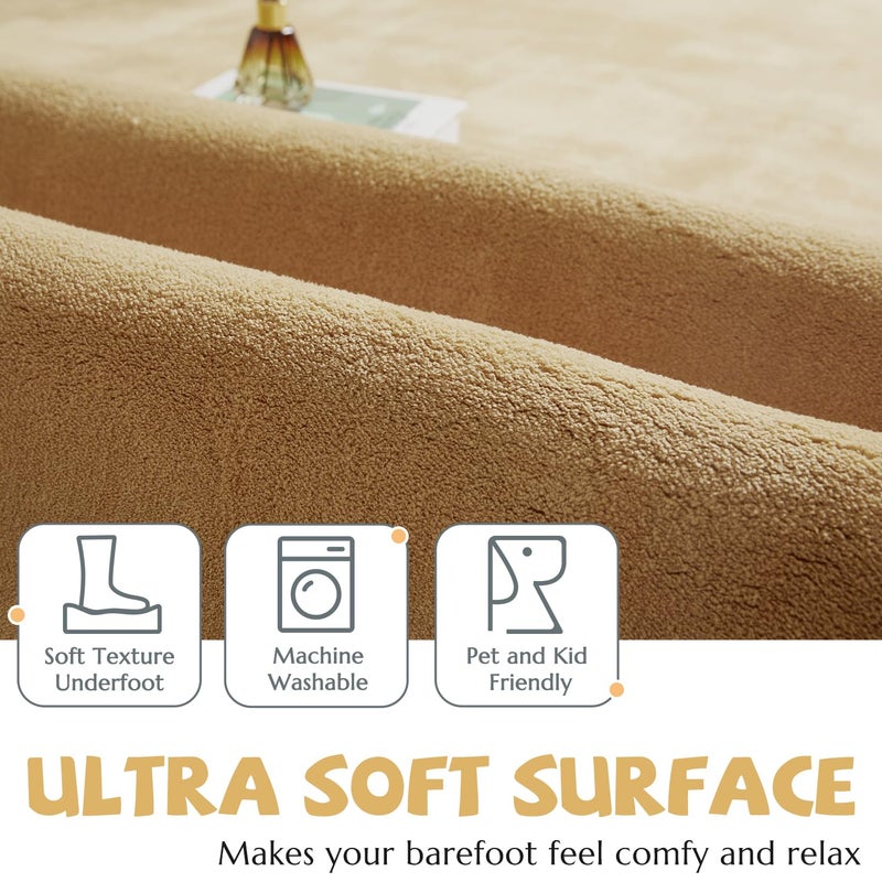 jinchan Jinchan Solid Plush Runner Rug 2x5 Performance Shaggy Rugh Rugh Rugh Prucwway Prace Soft Rug Modern Faux Faux Wool Rug  - Image 2