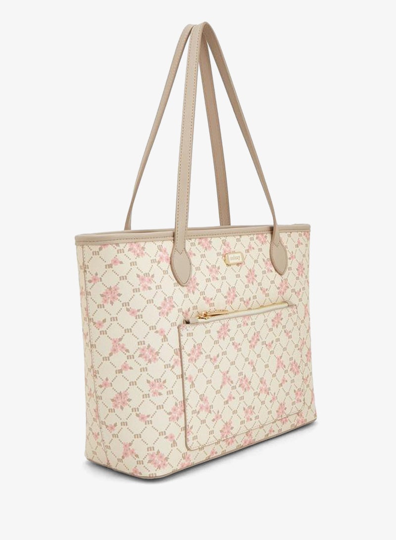 MISSY Floral Monogram Print Shopper Tote - Image 2