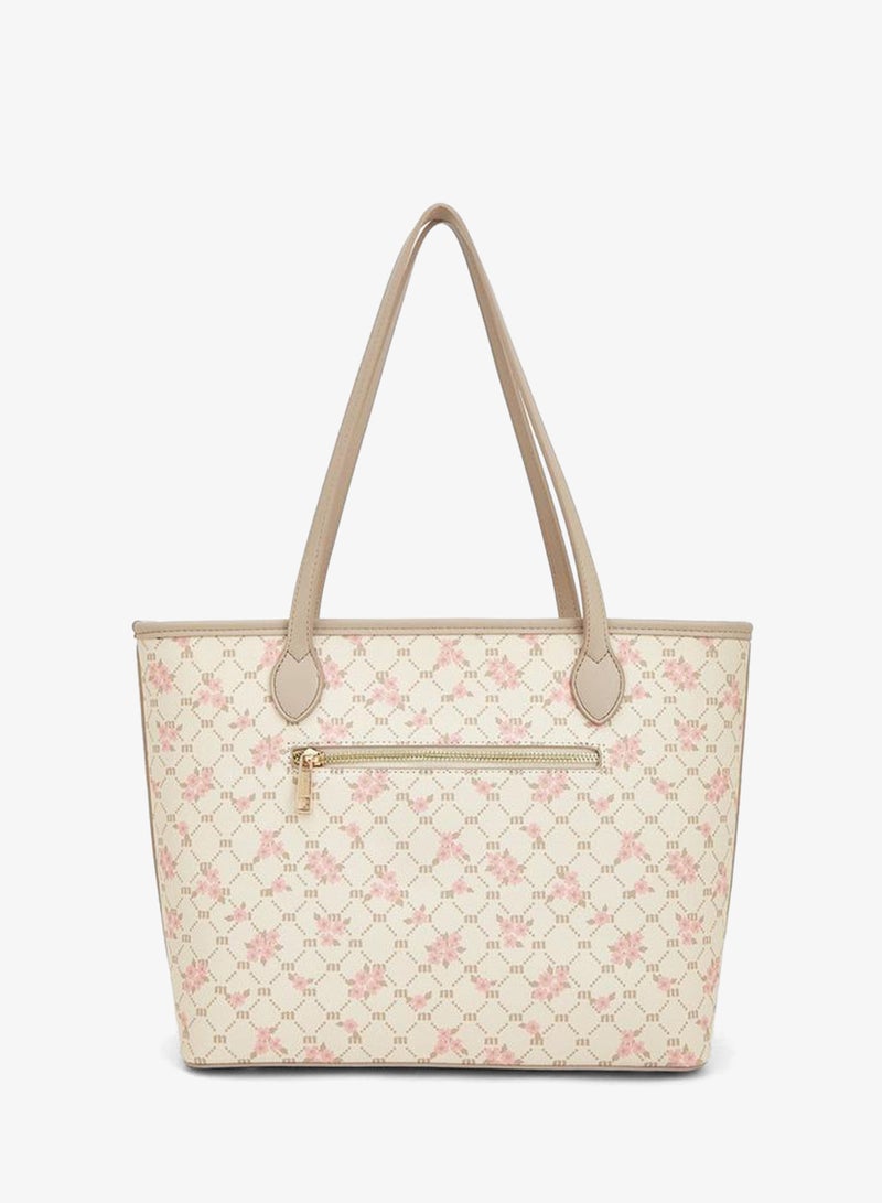 MISSY Floral Monogram Print Shopper Tote - Image 4