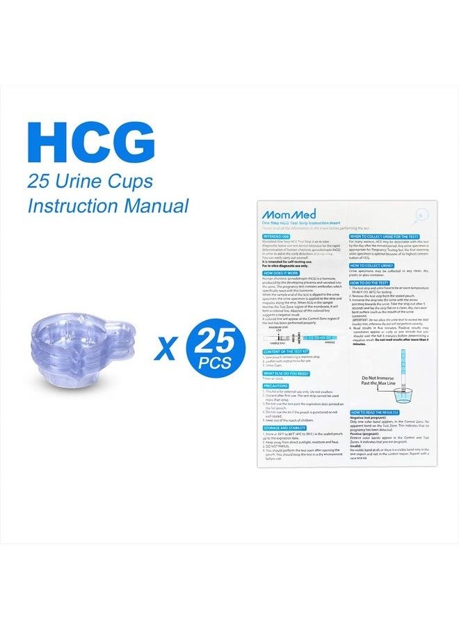 MomMed - MomMed Pregnancy Test, 25 Hcg Pregnancy Test Strips with 25 Urine Cups, Rapid and Accurate Results, Women Home Testing, Early Pregnancy Tests - Image 1