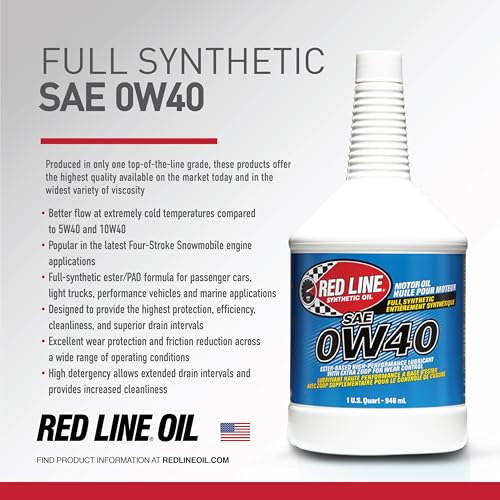 Red Line 11104 SAE 0W40 Fully Synthetic Motor Oil - 1 Quart (12 Pack) - Image 3
