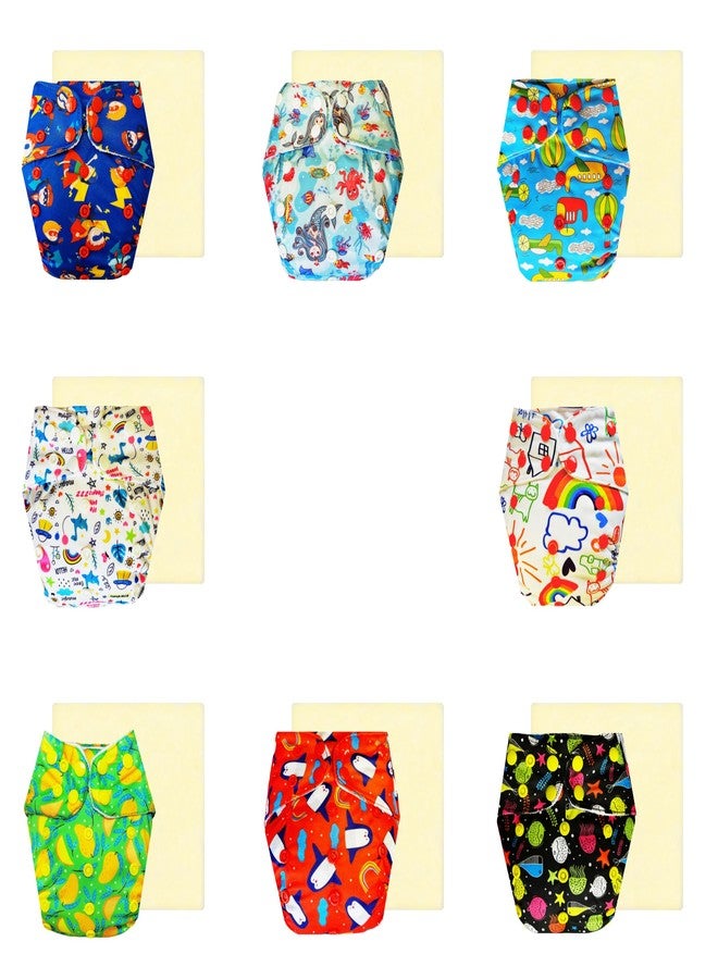 Dumbledo Elite Cloth Diaperwith Magical Soaker (Pack of 8) | Hypoallergenic | Breathable | Travel Friendly | Designed by Moms | 3 Months - 3 Years | Unisex Baby - Image 1