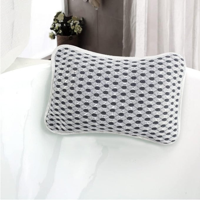 LUXURY BATH PILLOWS FOR TUB, SLIP RESISTANT WATERPROOF BATH PILLOWS FOR TUB NECK AND BACK SUPPORT WITH 2 STRONG SUCTION CUPS, RELAXING SPA ESSENTIALS