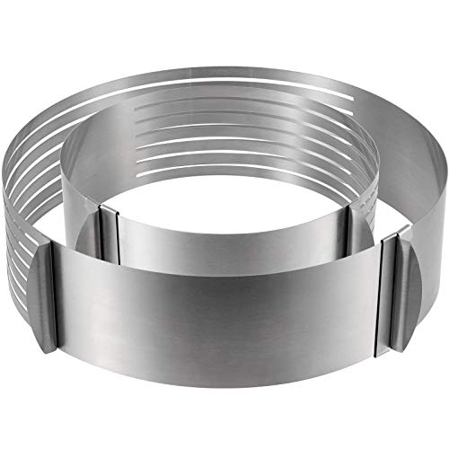 HAKZEON 2 Pack Cake Ring Set, Adjustable Stainless Steel Mousse Cake Rings, Round Molds Cookie Cutter Leveler 7 Layer 6-12 inch for Kitchen Restaurant Mousse DIY - Image 4