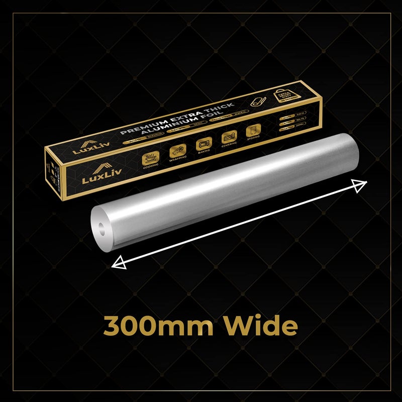 LuxLiv Aluminum Heavy Duty Tin Foil Roll â€“ 12 inch wide x164 ft Length,161 sq ft â€“ Commercial Grade & Extra Thick, Strong Enough for Food Service Industry with cutter - LuxLivÂ® - Image 4