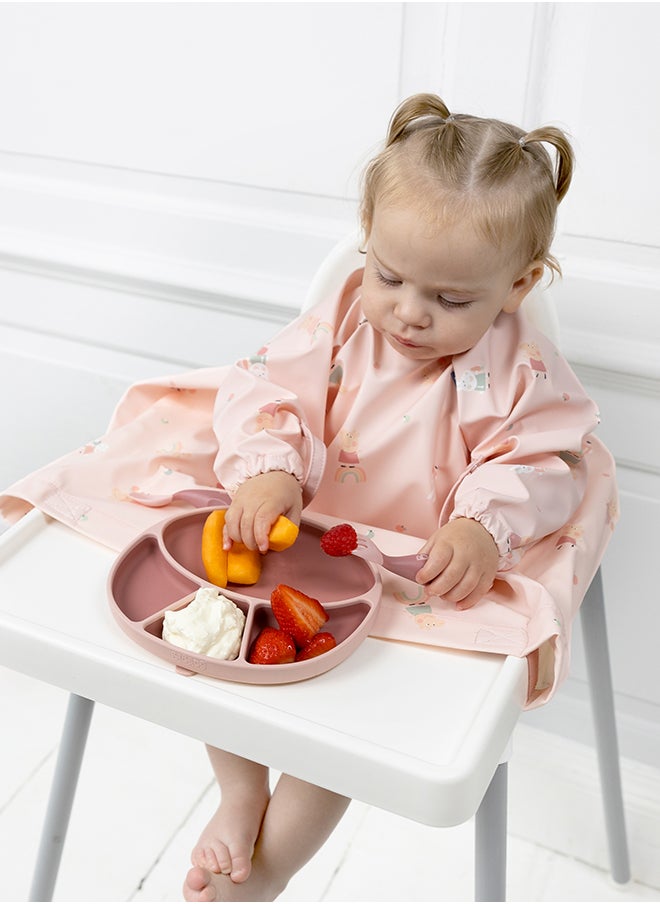 bibado - Silicone Suction Divider Plate,  Teaching Little Ones Cutlery Control And Vital Independent Feeding Skills Suitable For 6 Months To 3 Years - Blush - Image 1