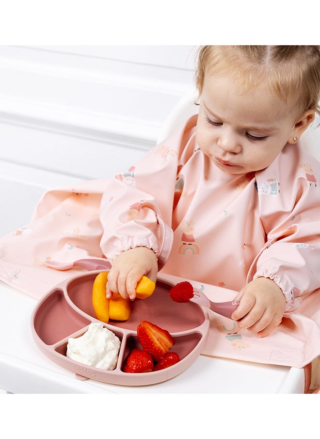 bibado Silicone Suction Divider Plate,  Teaching Little Ones Cutlery Control And Vital Independent Feeding Skills Suitable For 6 Months To 3 Years - Blush  - Image 3