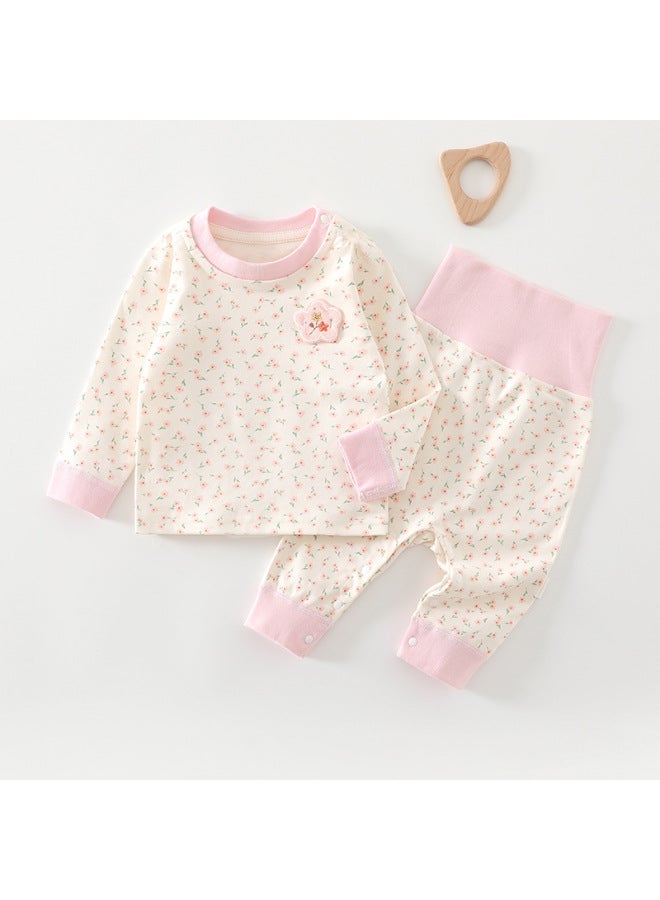 Baby High-waist Suit Spring & Fall Pure Cotton Men's Pajamas Women's Category A Bottoming Autumn Clothes And Long Pants Baby Intimates Set Warm