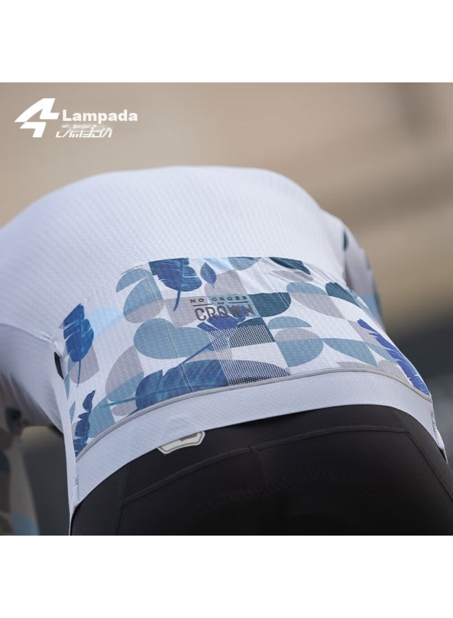 Lampada Lanpada Cycling Jersey, Lightweight Men's Long-sleeve Top, Road And Mountain Bike Outerwear, Light Gray-blue, Size M - Image 3