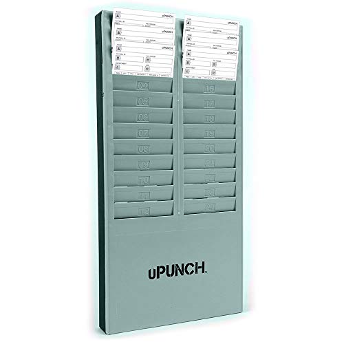 uPunch Time Card Rack, 24 Pockets, Gray - Image 4