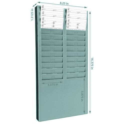 uPunch Time Card Rack, 24 Pockets, Gray - Image 2
