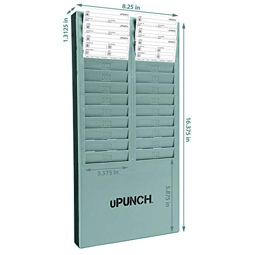 uPunch Time Card Rack, 24 Pockets, Gray - Image 3