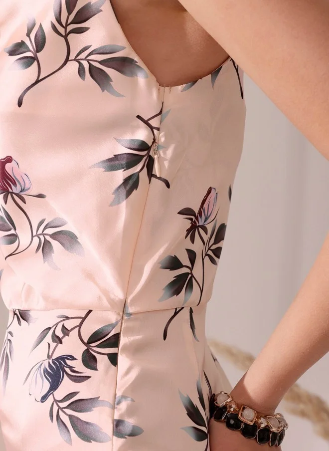 STREET 9 Floral Print Satin Sheath Dress for Women