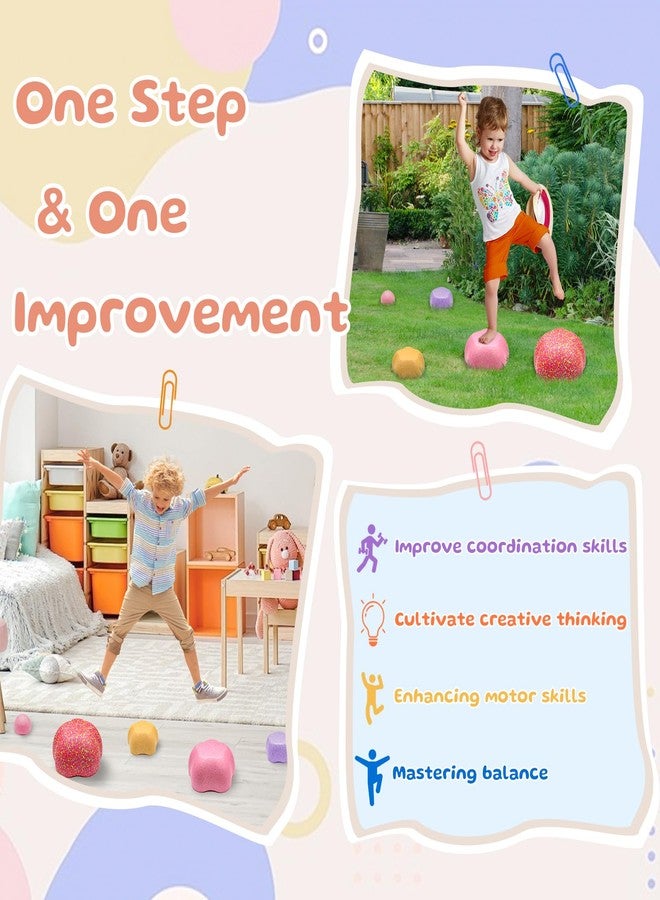 joybond Stepping Stones for Kids Super-Light Baby-Safe Foam Petals for Sensory Balance Toddler Stepping Stones for Toddlers 1-3 Indoor&Outdoor Coordination Obstacle Course Stacking Blocks Beach Toys 5-Piece - Image 3