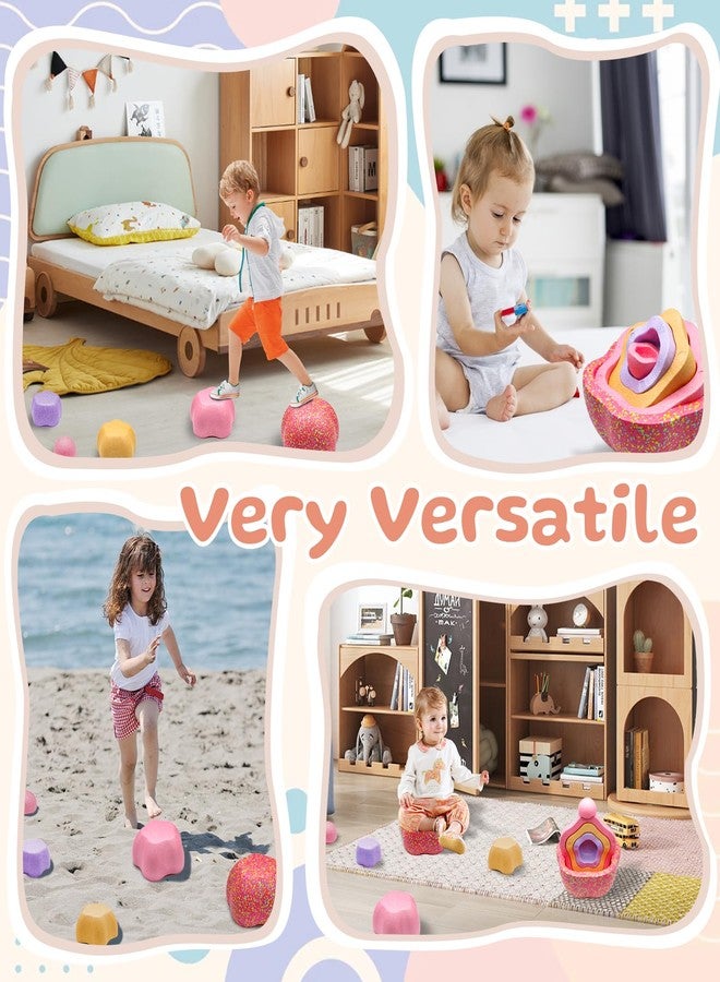 joybond Stepping Stones for Kids Super-Light Baby-Safe Foam Petals for Sensory Balance Toddler Stepping Stones for Toddlers 1-3 Indoor&Outdoor Coordination Obstacle Course Stacking Blocks Beach Toys 5-Piece - Image 5
