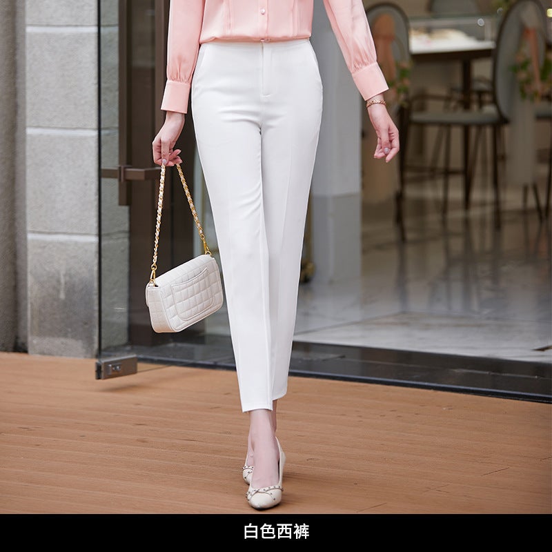 Autumn and Winter Solid Color White Commuter Slim-fit OL All-match Womens Split Short Skirt One-step Skirt Hip Skirt white pants - Image 1