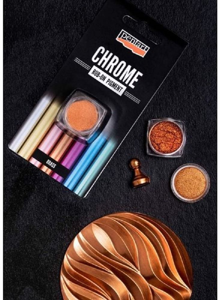 Pentart RUB ON PIGMENT CHROME EFFECT 0.5G BRASS - Image 2