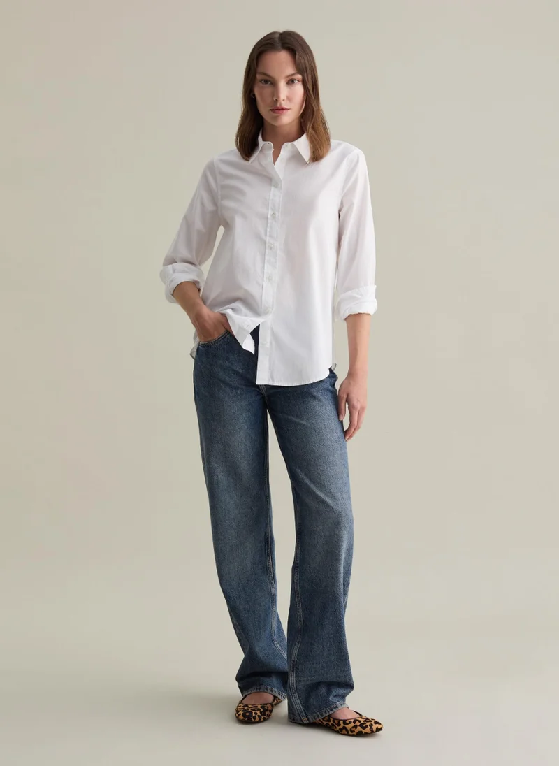 او في اس Cotton poplin shirt