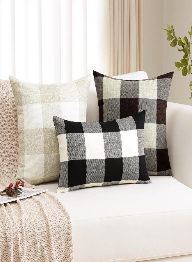 OTOSTAR Set of 2 Classic Buffalo Check Plaid Throw Pillow Covers 16x24 Inch Soft Solid Decorative Pillow Covers Cushion Case Couch Pillowcases for Home Farmhouse Sofa Bed Decor (Cream White) - Image 5