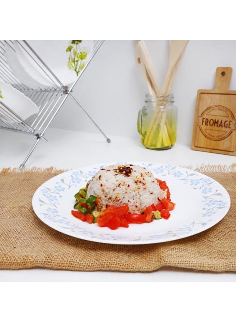 لاوبالا طقم عشاء LaOpala Classic 44 قطعة مصنوع من الزجاج، طقم عشاء Grace Blue آمن للاستخدام في الميكروويف وغسالة الأطباق، طقم أوعية وأكواب وأطباق خفيفة الوزن بتصميم بسيط وقابل لإعادة الاستخدام - Image 5