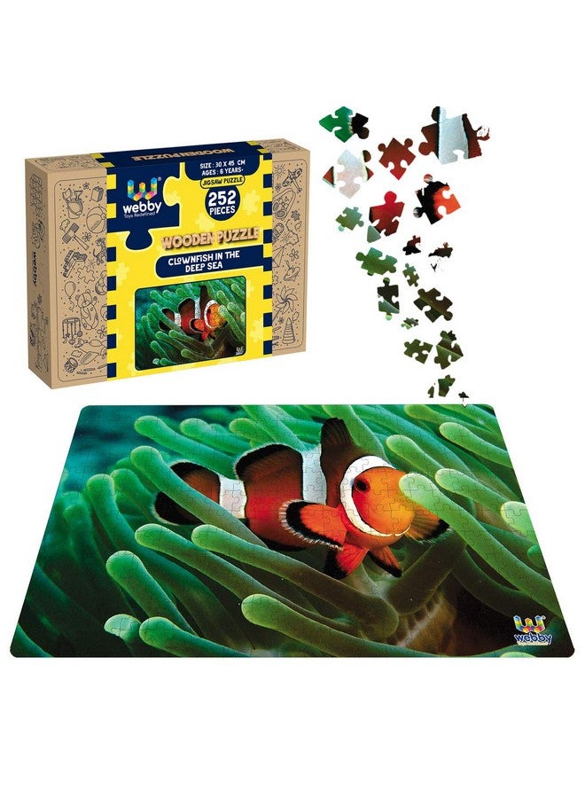 Webby Kids Clownfish in The Deep Sea Wooden Jigsaw Puzzle, 252 Pieces - Image 1