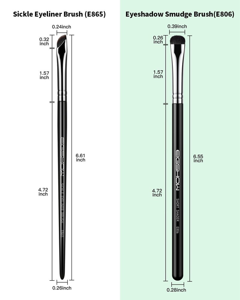 EIGSHOW Eyeshadow Smudge Brush & Eyeliner Brush, High-End Precision Eye Makeup Tools for Blending Cat Eye, Winged Liner (E865&E806) - Image 2