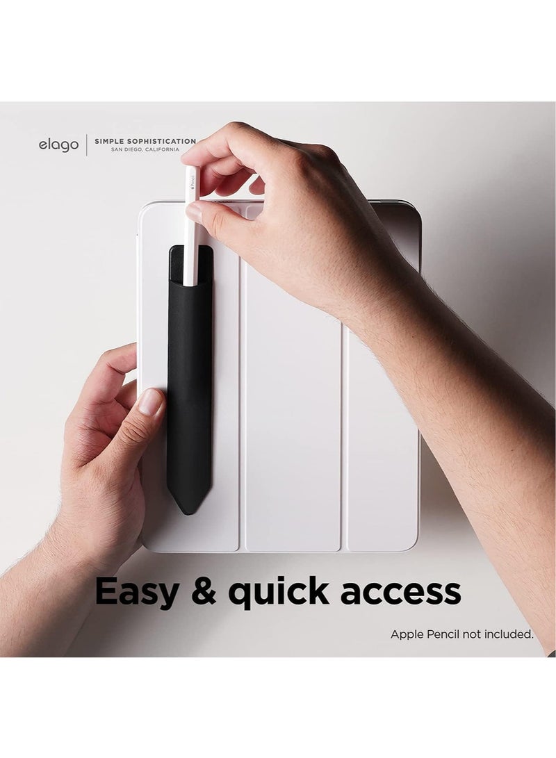 Elago Silicone Holder for Apple Pencil USB-C, 1st Generation, 2nd Generation and Other Similar Size Stylus Pen Elastic Sleeve - Black - Image 3