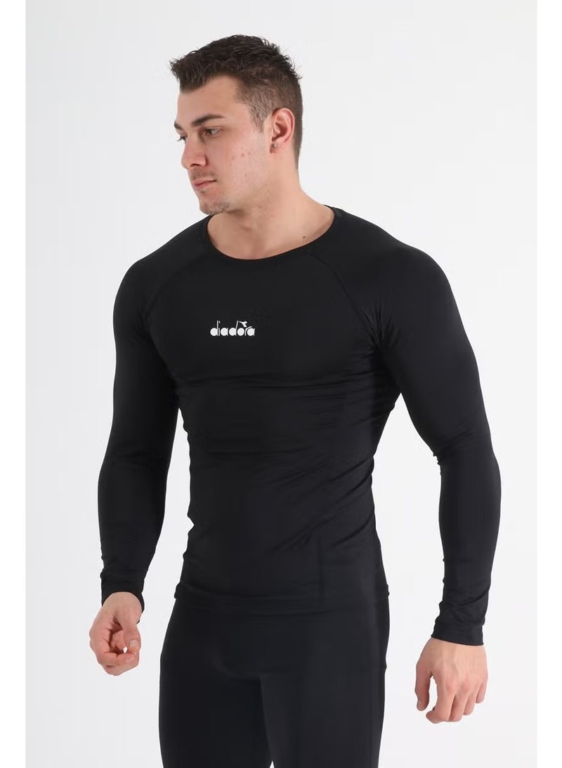 DIADORA Pro - Men's Black Tight Cut Long Sleeve Underwear - 1140051 - Image 2
