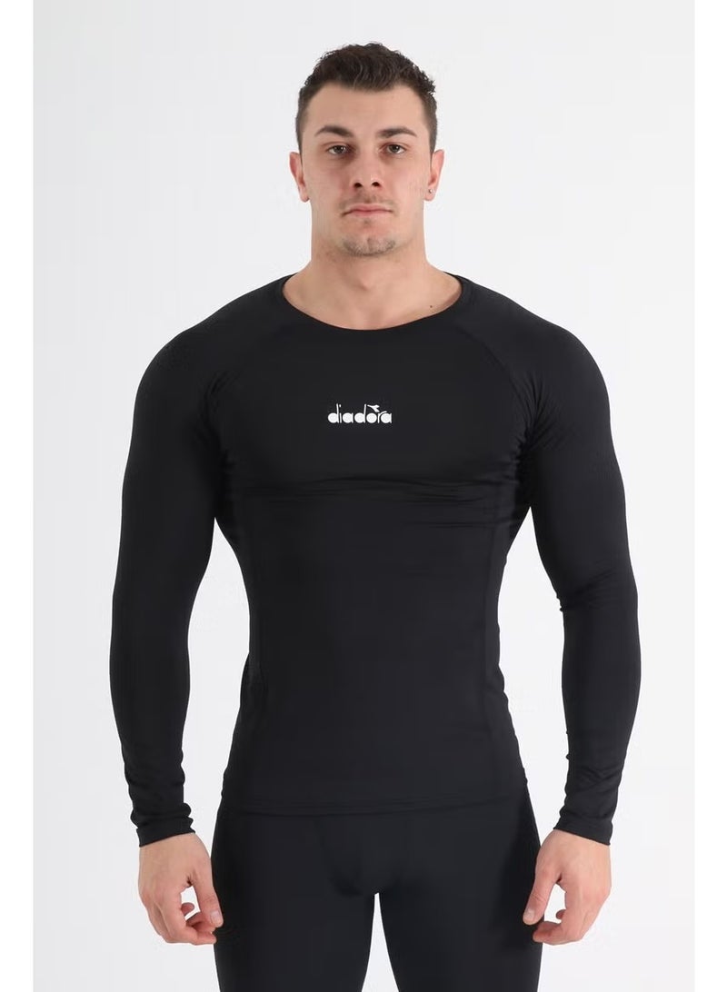 DIADORA Pro - Men's Black Tight Cut Long Sleeve Underwear - 1140051 - Image 1