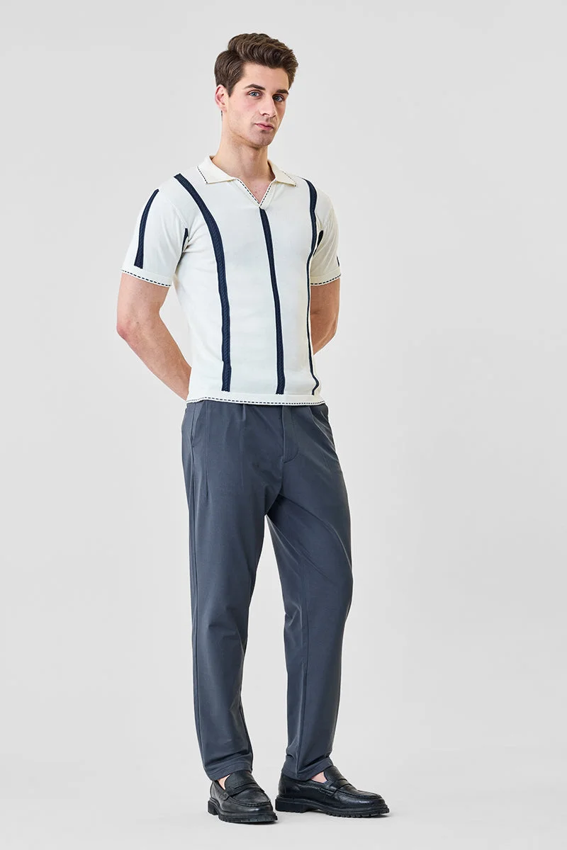 Snitch Navy Relaxed Fit Stretch Trousers for Men | Best Price UAE